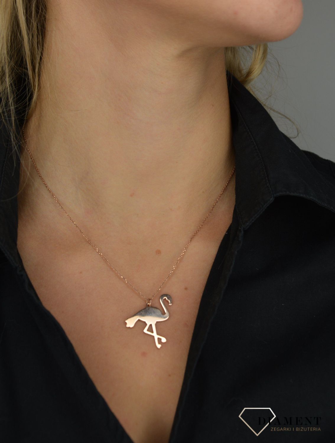 Naszyjnik srebrny pokryty różowym złotem flaming Dall'Acqua C RM 18762 R.jpg